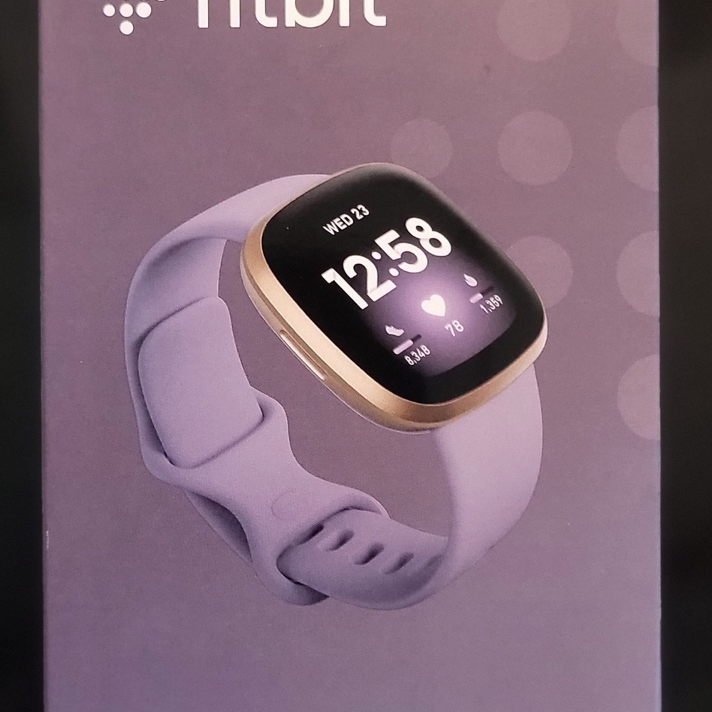 Fitbit Versa 3- Soft Gold Case, Thistle Infinity Band.